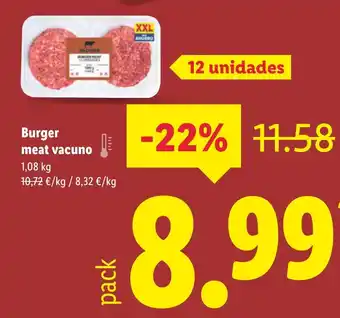 Lidl Burger meat vacuno oferta