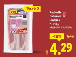 Lidl Realvalle Bacon en lonchas oferta