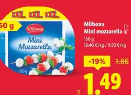 Lidl MILBONA Mini mozzarella oferta
