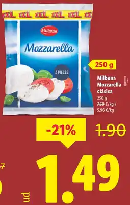Lidl MILBONA Mozzarella clásica oferta