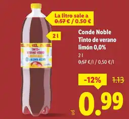 Lidl Conde Noble Tinto de verano limón 0,0% oferta