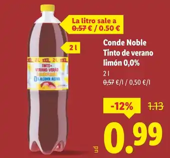 Lidl Conde Noble Tinto de verano limón 0,0% oferta