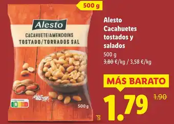 Lidl ALESTO Cacahuetes tostados y salados oferta