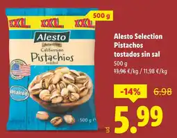 Lidl ALESTO Selection Pistachos tostados sin sal oferta
