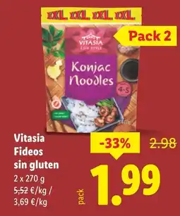Lidl VITASIA Fideos sin gluten oferta