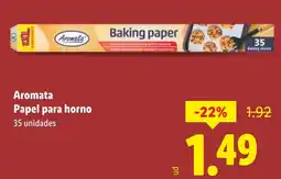 Lidl AROMATA Papel para horno oferta