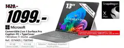 MediaMarkt Microsoft Convertible 2 en 1 Surface Pro Copilot+ PC + TypeCover oferta