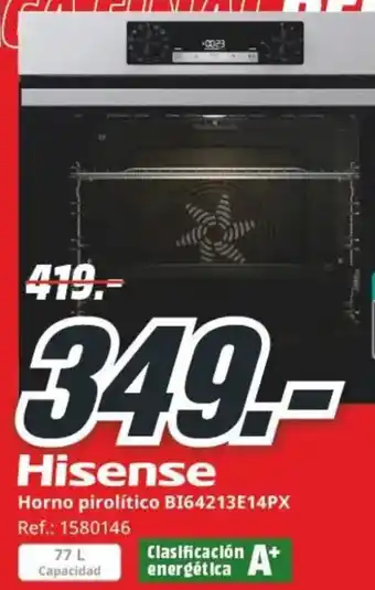 MediaMarkt HISENSE Horno pirolítico BI64213E14PX oferta