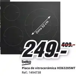 MediaMarkt BEKO Placa de vitrocerámica HII63205MT oferta