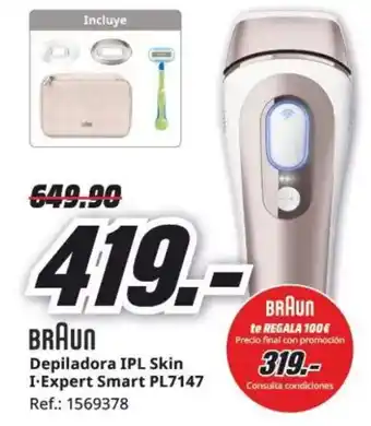 MediaMarkt BRAUN Depiladora IPL Skin I-Expert Smart PL7147 oferta