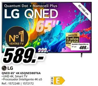 MediaMarkt LG QNED 65" 4K 65QNED80T6A oferta