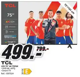 MediaMarkt TCL LED 75" 4K 75P6K oferta