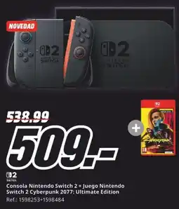 MediaMarkt Consola Nintendo Switch 2 + Juego Nintendo Switch 2 Cyberpunk 2077: Ultimate Edition oferta
