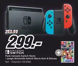 MediaMarkt Pack Consola Switch Neon + Juego Nintendo Switch Mario Kart 8 Deluxe oferta