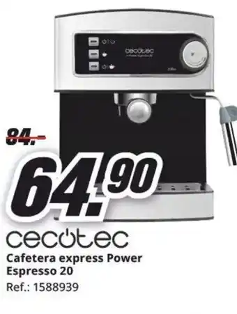 MediaMarkt CECOTEC Cafetera express Power Espresso 20 oferta