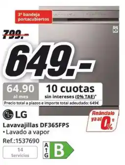 MediaMarkt LG Lavavajillas DF365FPS oferta