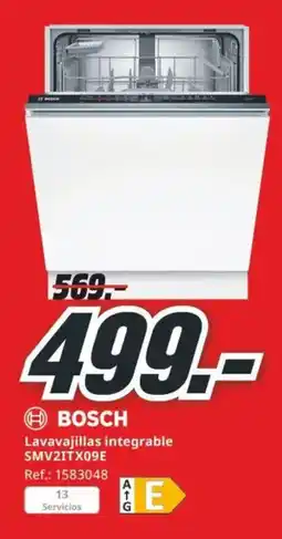 MediaMarkt BOSCH Lavavajillas integrable SMV2ITX09E oferta