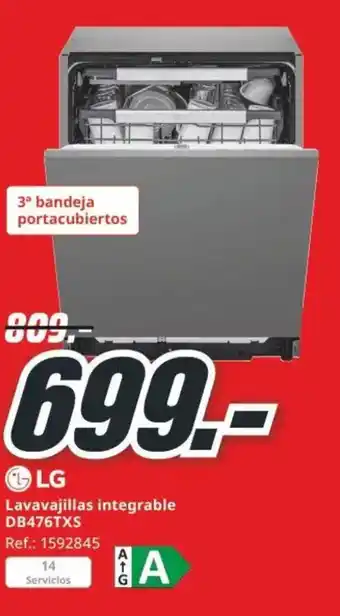 MediaMarkt LG Lavavajillas integrable DB476TXS oferta