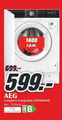 MediaMarkt AEG Lavadora integrable LFN7G8434F oferta