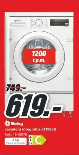 MediaMarkt BALAY Lavadora integrable 3T1983B oferta