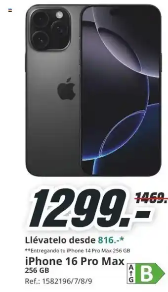 MediaMarkt iPhone 14 Pro Max 256 GB iPhone 16 Pro Max 256 GB oferta