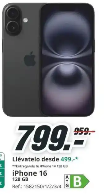 MediaMarkt iPhone 14 128 GB iPhone 16 oferta