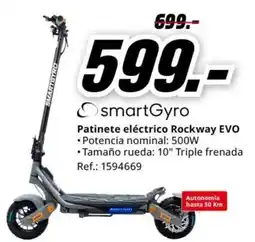 MediaMarkt Patinete eléctrico Rockway EVO ⚫Potencia nominal: 500W oferta