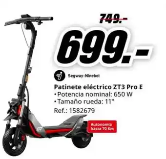 MediaMarkt Patinete eléctrico ZT3 Pro E oferta