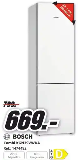 MediaMarkt BOSCH Combi KGN39VWDA oferta