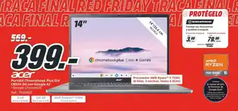 MediaMarkt ACER Portátil Chromebook Plus 514 CB514-3H con Google AI oferta