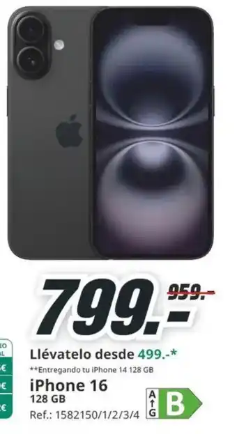 MediaMarkt iPhone 14 128 GB iPhone 16 oferta