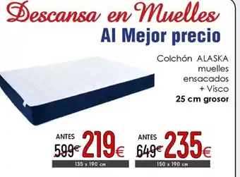Atrapamuebles ALASKA Colchón muelles ensacados + Visco oferta