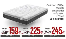 Atrapamuebles DUBAI Colchón muelles ensacados + Espuma + Visco oferta