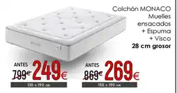 Atrapamuebles MOHACO Colchón Muelles ensacados + Espuma + Visco oferta