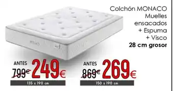 Atrapamuebles MOHACO Colchón Muelles ensacados + Espuma + Visco oferta
