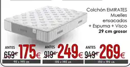Atrapamuebles EMCHATES Colchón Muelles ensacados oferta