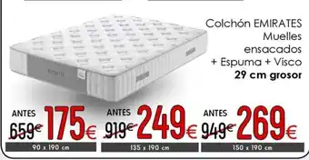 Atrapamuebles EMCHATES Colchón Muelles ensacados oferta