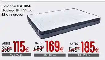 Atrapamuebles NATURA Colchón Nucleo HR + Visco oferta