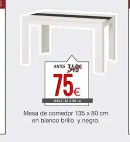 Atrapamuebles Mesa de comedor en blanco brillo y negro. oferta