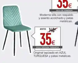 Atrapamuebles Silla tapizada turquesa oferta