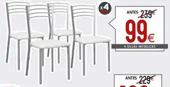 Atrapamuebles 4 sillas metalicas oferta