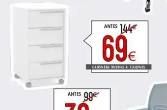Atrapamuebles Cajonera ruedas 4 cajones oferta