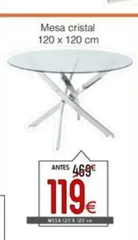 Atrapamuebles Mesa cristal oferta