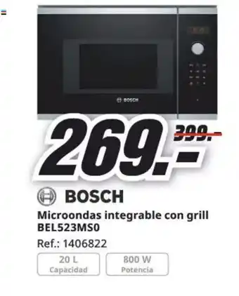 MediaMarkt BOSCH Microondas integrable con grill oferta