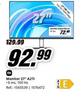 MediaMarkt Monitor 27" A27i oferta