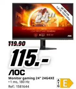 MediaMarkt AOC Monitor gaming 24" 24G4XE oferta