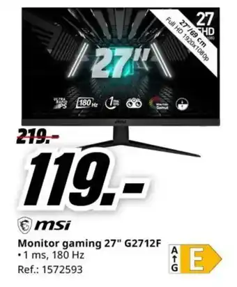 MediaMarkt MSI Monitor gaming 27" G2712F oferta