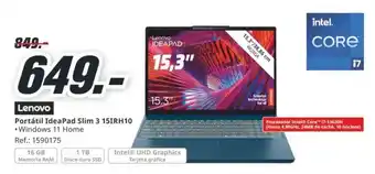 MediaMarkt LENOVO Portátil IdeaPad Slim 3 15IRH10 oferta