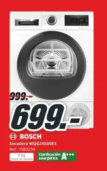 MediaMarkt BOSCH Secadora WQG245D0ES oferta