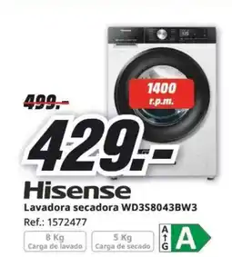 MediaMarkt HISENSE Lavadora secadora WD3S8043BW3 oferta